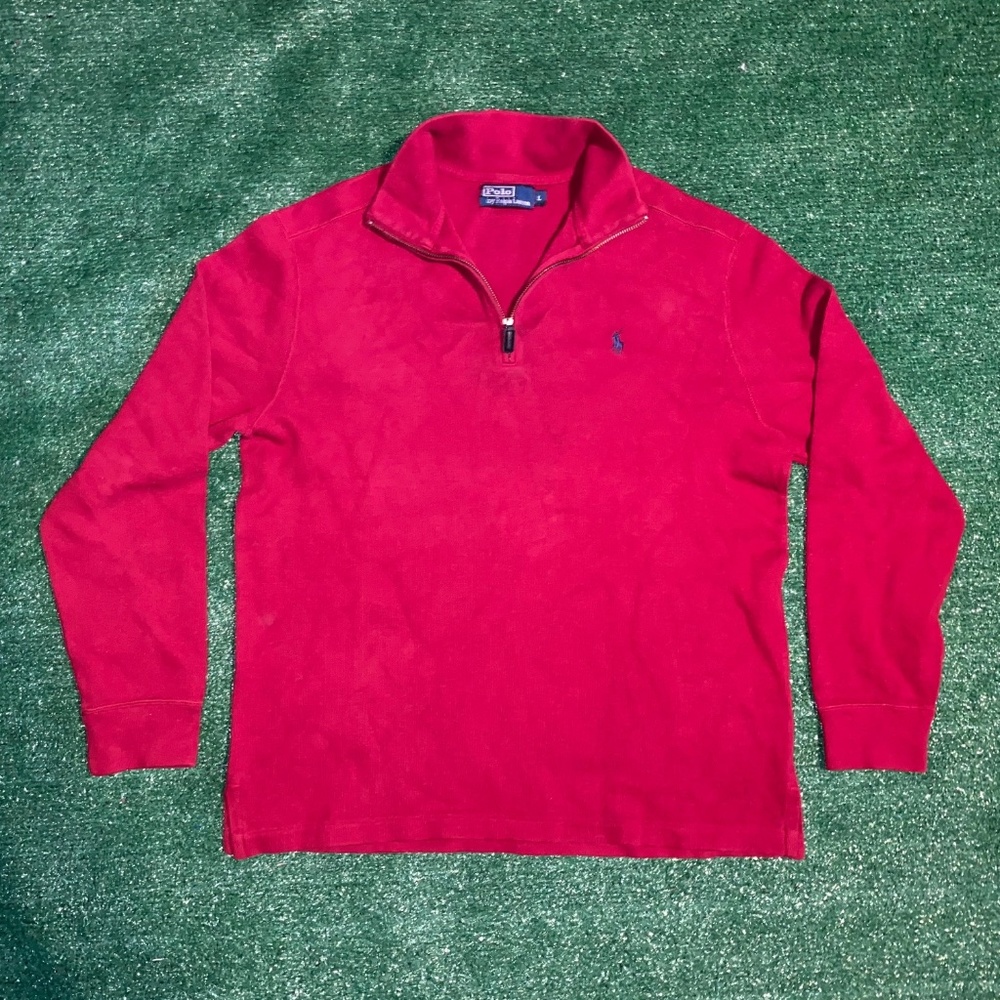 Vintage 2006 Polo Ralph Lauren Red Zip Sweater